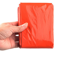 Orange Emergency Rain Poncho Lightweight Waterproof Reflective Camping Hiking