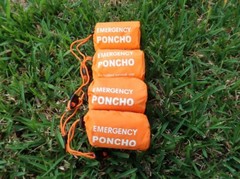 4 Pcs Outdoor Emergency Poncho Raincoat, Survival Camping Bivvy Blanket Whistle