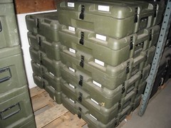 Hard Case Military Plastic 24x22x7 Divided Hinged Lid Miltope Laptop