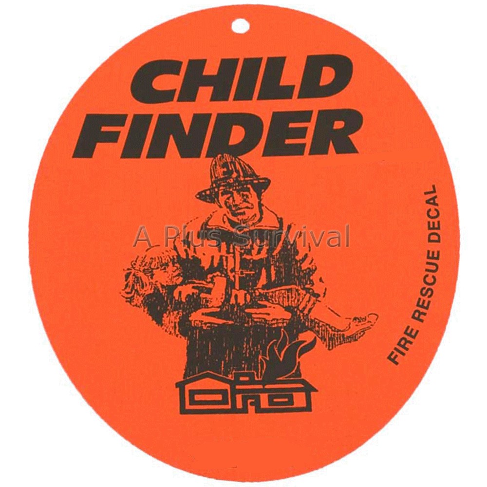 Child Finder Window Decal & Suction Cup Home Safety Emergency Fire Evacuation