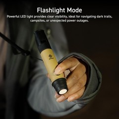 NESTOUT 3-in-1 Flashlight, Lantern & Whistle, IP44 Water-Resistant, Beige