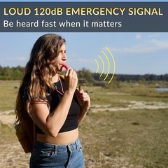 LuxoGear Whistle (2-Pack) 120dB Loud Safety & Emergency Whistle with Pink