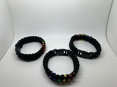 x3 LGBTQ Outdoor Survival Paracord Bracelet 7 Core Braided Rope for Emergency