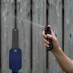 Police Magnum 4oz Twist lock pepper spray BLUE holster belt clip self defense OC