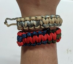 Paracord 550 Bracelets Set *2* Survival Outdoor Military Style Handmade OOAK USA