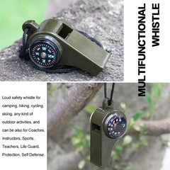 2 Pack Survival Whistle, 3-in-1 Whistles with Compass and Thermometer, Loud S…