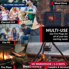 Dextreme Fire Plugs Waterproof Fire Starter for Campfires, Emergencies, Survival