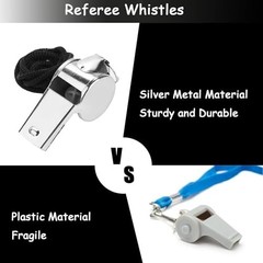 100 Pcs Loud Stainless Steel Whistles with Lanyards – Sports, Coaching, Referee