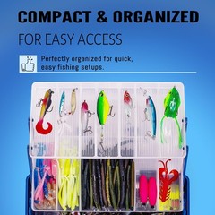 Vipfish 448-Pcs Fishing Lures Kit – Complete Large 448PCS-Blue, 448PCS-Blue