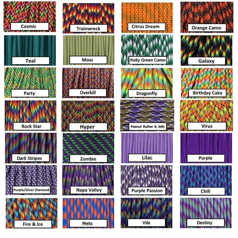 550 Paracord – 10′ – Over 100 colors available