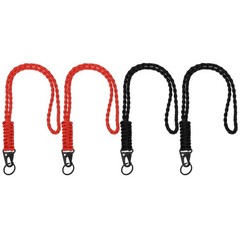 Paracord Lanyard, 4Pcs & Black/Red Fit for (Keys Whistle)