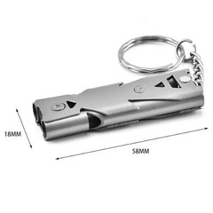 Stainless Steel Survival Whistle Keychain High Decibel Emergency Camping Tool