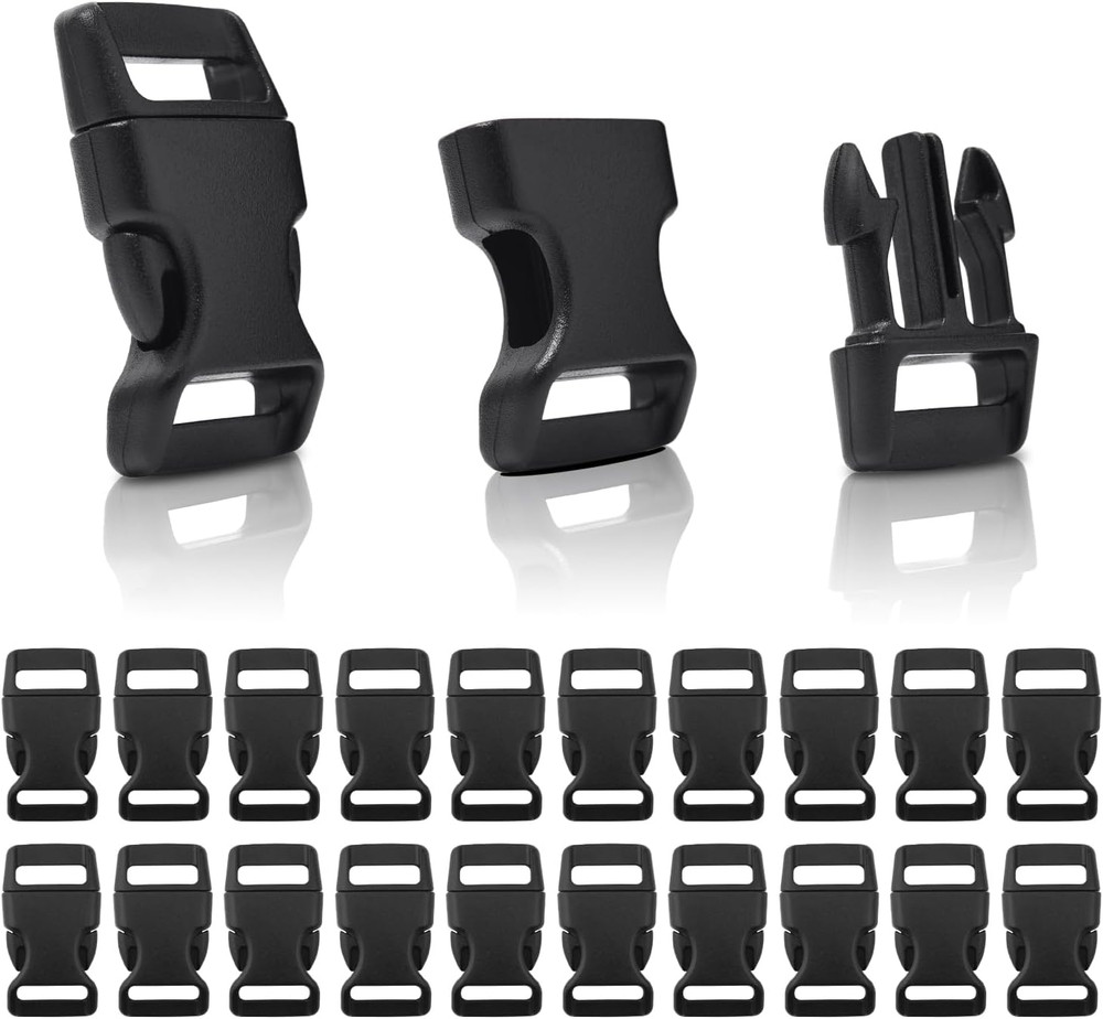50 Pack 5/8″ Curved Paracord Buckles Clips, Side Release Plastic Buckles for Bra