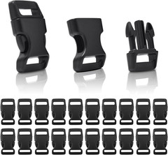 50 Pack 5/8″ Curved Paracord Buckles Clips, Side Release Plastic Buckles for Bra