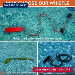 Emergency Survival Whistles, 2 Pack Double Tube Waterproof Safety Whistle with L