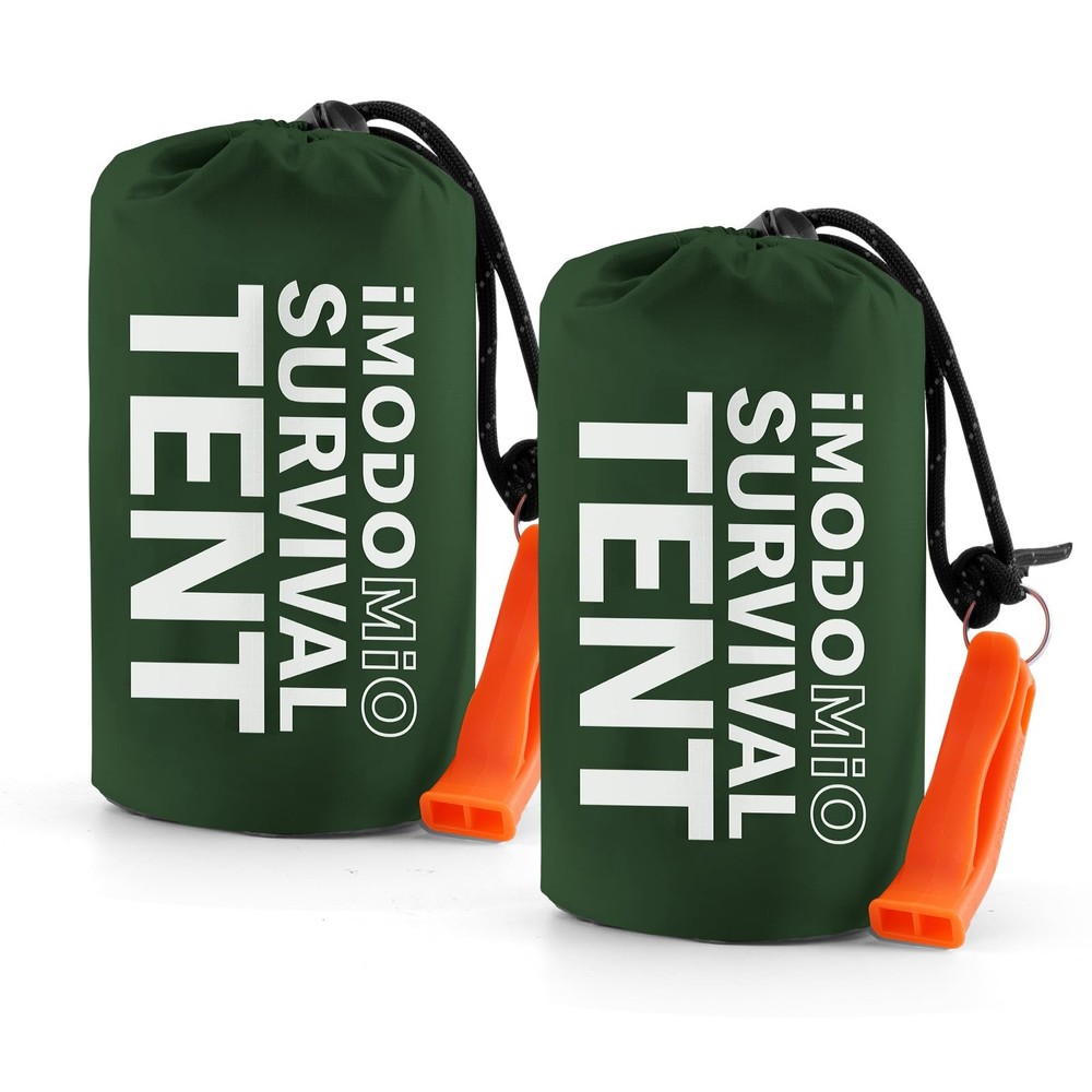 Life Emergency Shelter Survival Tent – 2 Person Space Blanket 2 Pack, Green