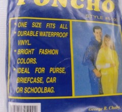 Vintage Emergency Poncho The Weather Station Clear Vinyl