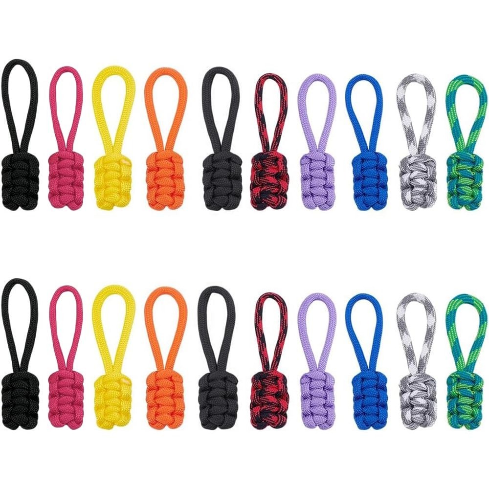 20 Pcs 10 Colors Replacement Zipper Pulls Tab, Paracord Zipper Pulls Universa…