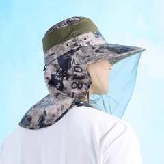 Bug Proof Sun Hat with Face Net UV Protection Fishing & Beekeeping Gear Full Cov