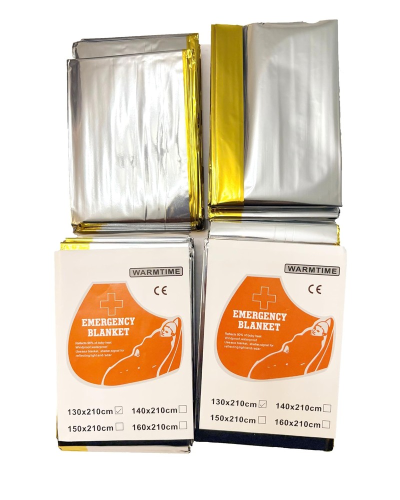 Emergency Thermal Blanket, Gold/Silver, 4 Pack