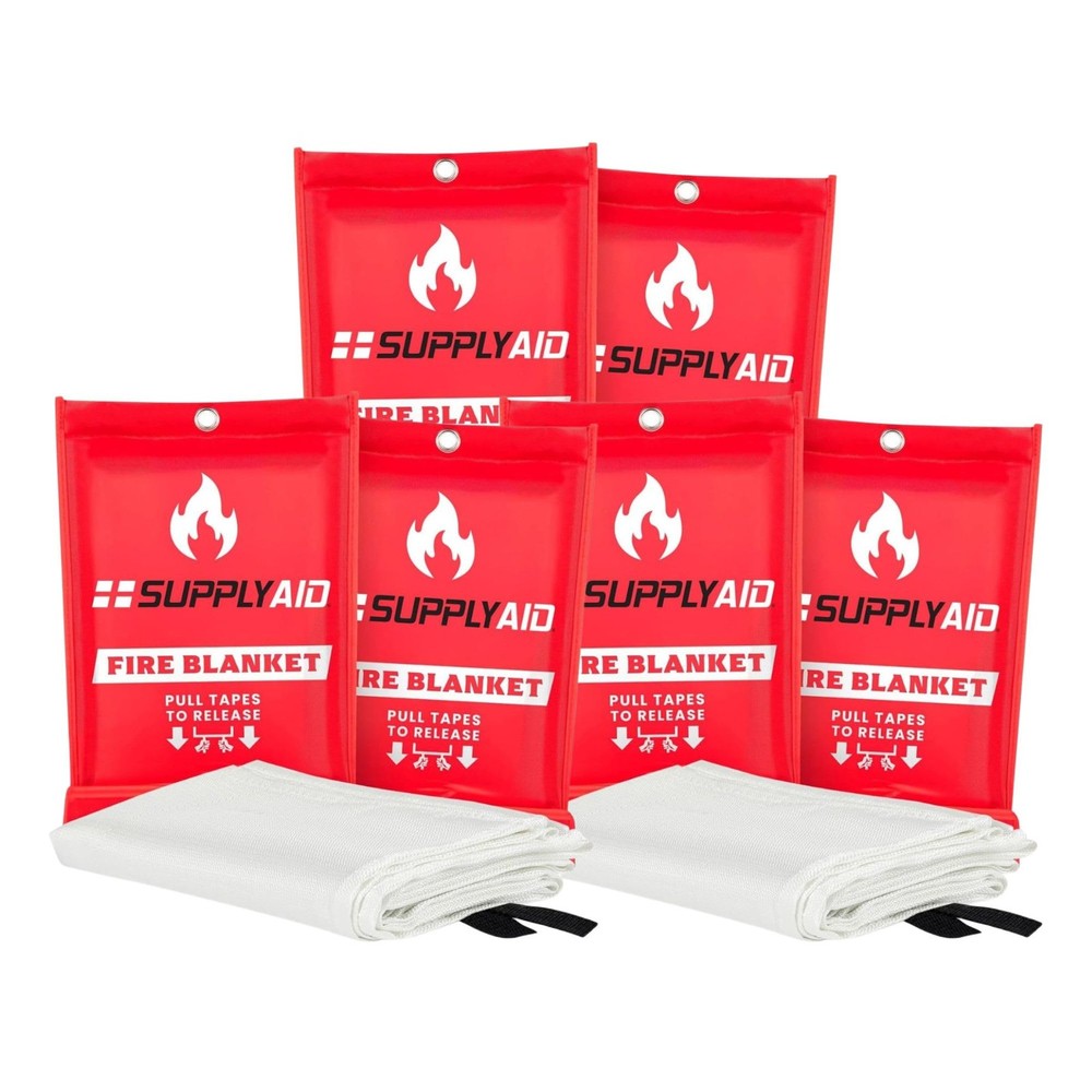 Snow Joe Supplyaid 6 Pack Emergency Fire Blanket For Camping Gear And Safety