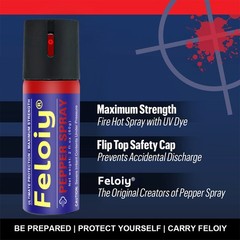 1 Bottle Feloiy Pepper Spray 2 Oz Flip Top Self Defense Security Protection US