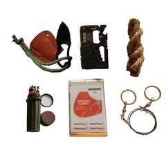 Fire Starter 6 bag magnesium Multi Purpose tool Saw Knife Tent Wax Rope Free Can