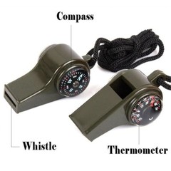 NEW Hiking Outdoor Camping Emergency Survival Whistle ComPASS Thermometer #540