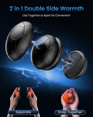 AJVV Hand Warmers Rechargeable 2 Pack, Electric Compact, Nightfall Black