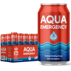 Canned Water – 24 Pack, 12 Fl Oz, 50-Year Shelf Life, Eco-Friendly, USA Made