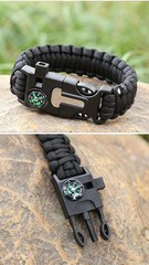 Paracord Wristband for Outdoor Sport Tactical Survival, Black