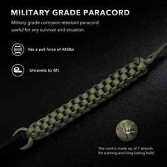 HUGE 5″ x 1/2″ FERRO ROD Fire Starter PARACORD Lanyard Military Survival Striker