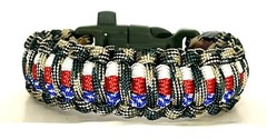 DAVE’S ULTIMATE SURVIVAL PARCORD BRACELET_GREEN CAMO w/ STARS & STRIPES
