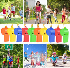 48Pcs Plastic Whistles, Sports Whistle Bulk with Lanyard | Super Loud Training S