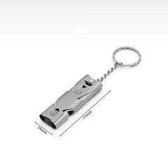 1pc 150DB Double Tube Survival Whistle Steel Emergency Rescue Tool – newest