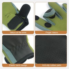 Qisan Adjustable Thermal Winter Gloves for Men | Large, Olive Green