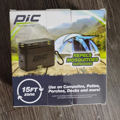 PIC PORTABLE MOSQUITO REPELLENT 60 HOUR 15FT ZONE NEW