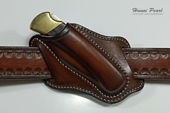 Custom Cross Draw Leather Sheath for Buck 110 Folding Hunter