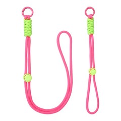 1Set Heavy Duty Paracord Keychain Lanyard for Keys , Rose Red/Green