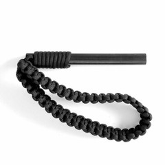 Ferro Rod Fire Starter – The BigDaddy – Black – 5in by 1/2in with 550 Paracord