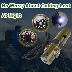 Survival Whistle, 7in1 Whistle Survival, Multifunctional Camping Signal Whist…