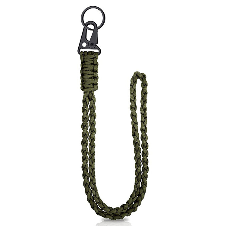 Heavy Duty Braided 550 Paracord Neck Lanyard Keychain for Men Women Outdoor USA