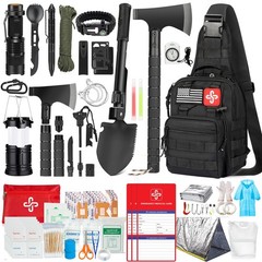 262 Pcs Survival Gear Kit with First Aid Supplies and Tactical Crossbody Bag