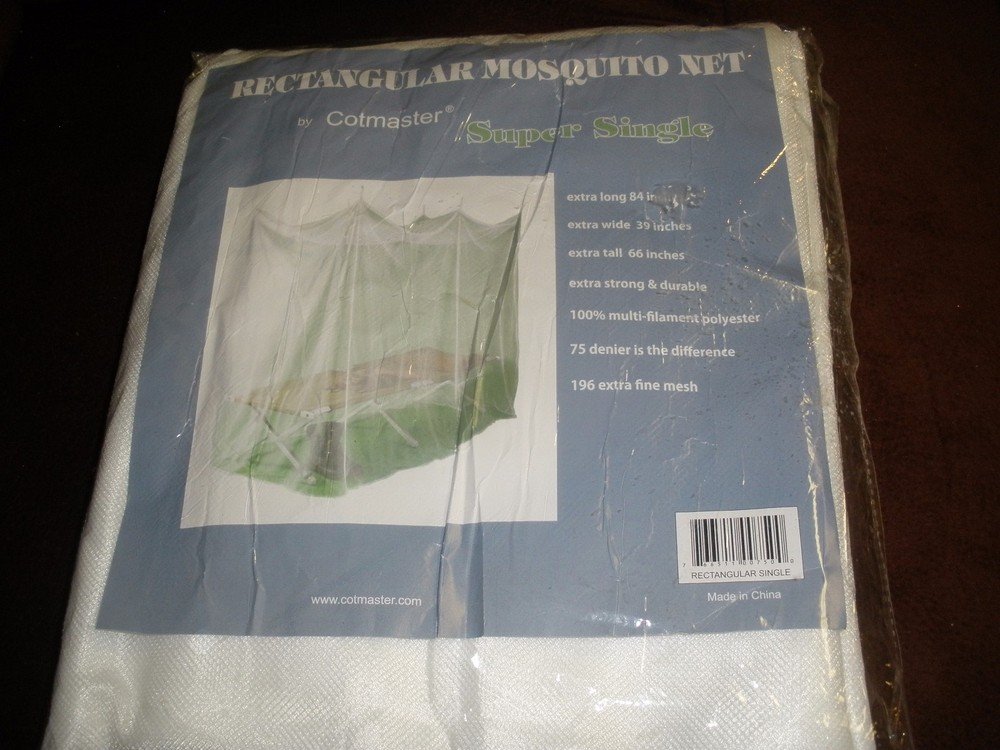NEW Cotmaster SINGLE WHITE Rectangular Mosquito Net (39″x 84″x 66″) MN750N (O7)