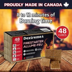 Fire Starter Cubes Pack 48 Natural Fire Starters Easy Ignite (48 Squares)