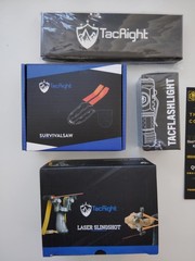 Tactical Box TacRight, Flashlight,Laser slingshot, Survival Saw, Tactical PEN