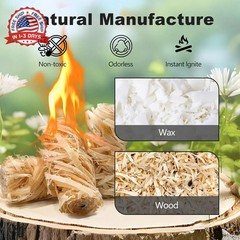110 Pcs Fire Starter – Natural Fire Starters for Fireplace, Pellet Stove, BBQ, P