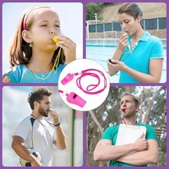 Whistle for Coaches – Pink Plastic Whistles, with Lanyard and Mouthpiece –