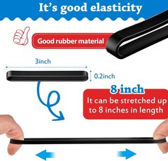 Shappy 36 Pieces 3 Inches Silicone Rubber Bands Elastic Wrapping Black