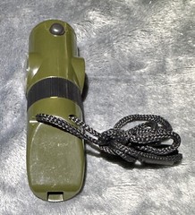 7in1 Camping Survival Whistle Compass Thermometer LED Flashlight Fire Magnifier